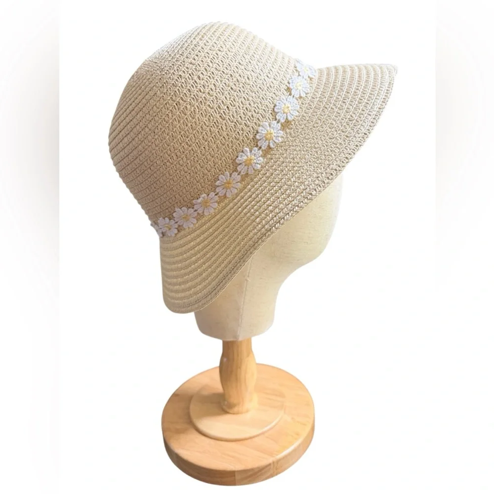 Daisy Straw Sun Hat | Cottagecore Garden Party Beach Vacation Boho Chic